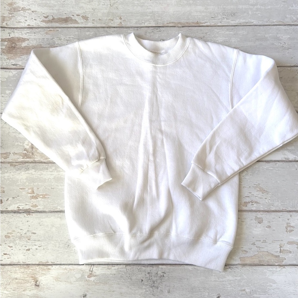 Prospirit Size 10/12 Unisex Kids Large White Crewneck Sweatshirt Sweater 10 12